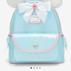 Loungefly Ruffle Ears Pastel Blue & Pink Disney Bow Mini Backpack